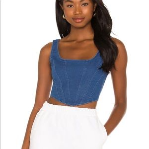 Jean corset crop top